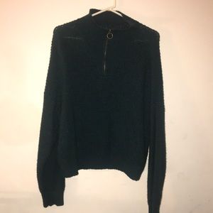 dark green sweatshirt with zipper